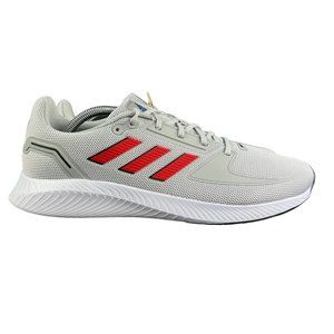 Adidas Runfalcon 2.0 Grey Two Vivid Red Core Black Shoes GV9553 Men's Sz 11 - 13